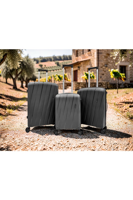 DUST, lot de 3 valises ultra-légère en polypropylène (HLS-903) N-NOIR