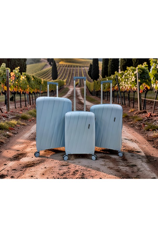 DUST, lot de 3 valises ultra-légère en polypropylène (HLS-903) LB-BLEU CLAIR