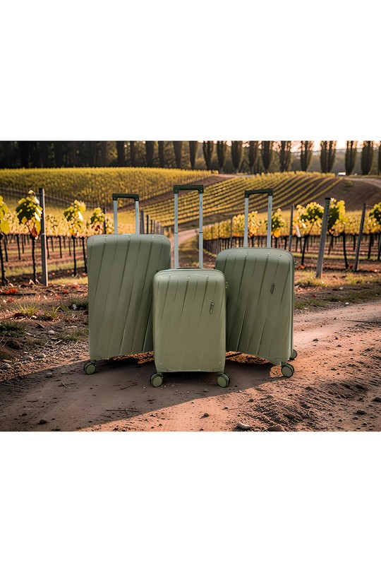 DUST, lot de 3 valises ultra-légère en polypropylène (HLS-903)GR-OLIVE