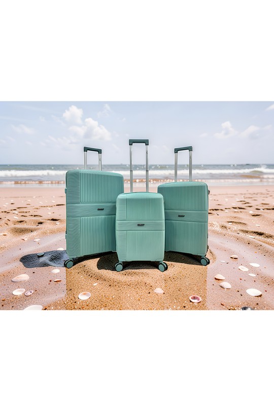 SHORE, lot de 3 valises ultra-légère en polypropylène (901-Turquoise)-TURQUOISE