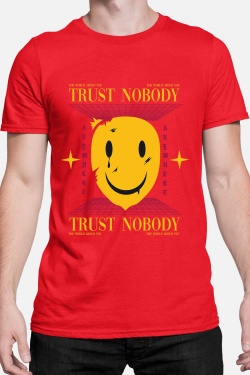 TRUST NOBODY - TSHIRT HOMME-ROUGE