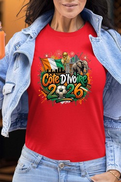 Cdm26 Cote d_ivoire - Tshirt Femme-ROUGE
