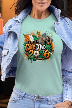 Cdm26 Cote d_ivoire - Tshirt Femme - FC-VERT D EAU