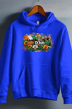 Cdm26 Cote d_ivoire - Sweat capuche Homme-BLEU ROI