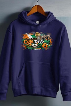 Cdm26 Cote d_ivoire - Sweat capuche Homme-BLEU ROI