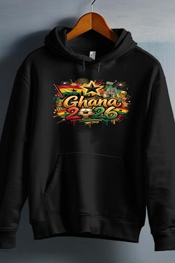 Cdm26 Ghana - Sweat capuche Homme-ROUGE