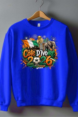 Cdm26 Cote d_ivoire - Sweat Col Rond Homme-NOIR