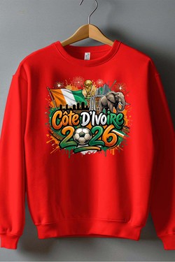 Cdm26 Cote d_ivoire - Sweat Col Rond Homme-NOIR