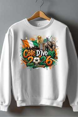 Cdm26 Cote d_ivoire - Sweat Col Rond Homme-NOIR