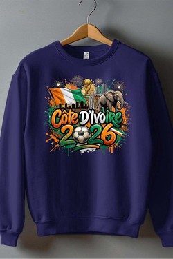 Cdm26 Cote d_ivoire - Sweat Col Rond Homme-NOIR