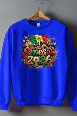 Cdm26 Senegal - Sweat Col Rond Homme-BLEU ROI