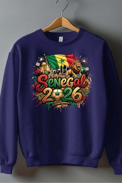Cdm26 Senegal - Sweat Col Rond Homme-BLEU ROI
