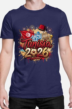 Cdm26 Tunisia - Tshirt Homme-BLEU ROI