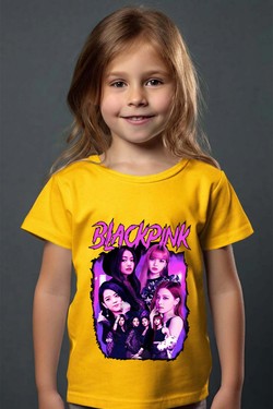 Black pink Bootleg 01 - Tshirt Fille-JAUNE
