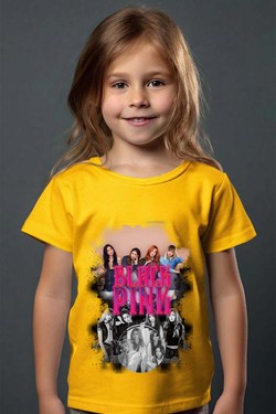 Black pink Bootleg 03 - Tshirt Fille-JAUNE
