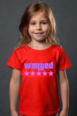 Wanted Stars Grirl - Tshirt Fille-ROUGE