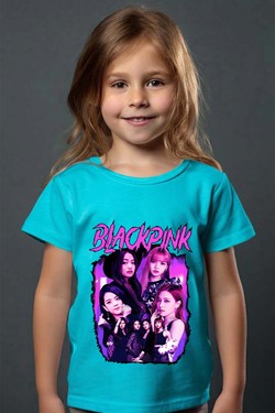 Black pink Bootleg 01 - Tshirt Fille - FC-BLEU CIEL