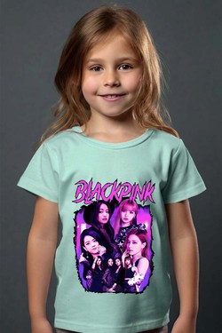 Black pink Bootleg 01 - Tshirt Fille - FC-BLEU CIEL