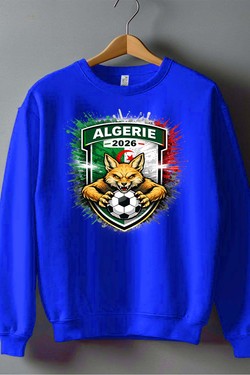 Patch Algerie - Sweat Col Rond Homme-BLEU ROI