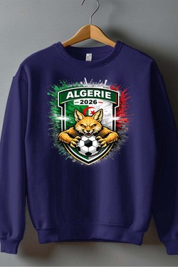 Patch Algerie - Sweat Col Rond Homme-BLEU ROI