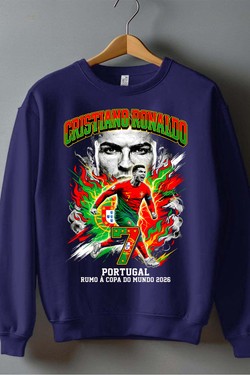 CR7 BOOTLEG1 - Sweat Col Rond Homme-MARINE