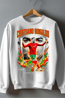 CR7 BOOTLEG2 - Sweat Col Rond Homme-BLANC