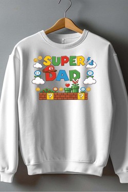 Super Dad Bro - Sweat Col Rond Homme-BLANC