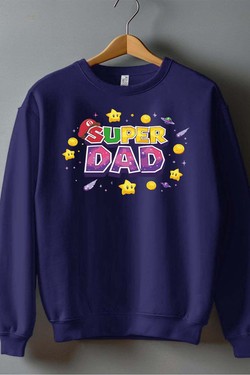 Super Dad Galaxy - Sweat Col Rond Homme-BLEU ROI
