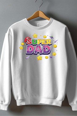 Super Dad Galaxy - Sweat Col Rond Homme-BLEU ROI
