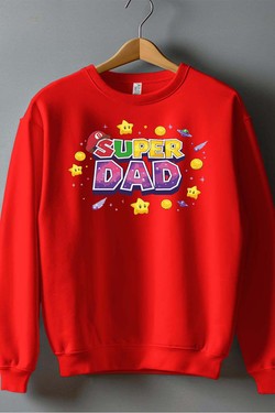 Super Dad Galaxy - Sweat Col Rond Homme-BLEU ROI