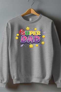 Super Dad Galaxy - Sweat Col Rond Homme-BLEU ROI