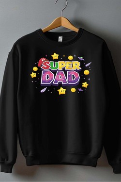 Super Dad Galaxy - Sweat Col Rond Homme-BLEU ROI