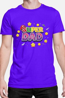 Super Dad Galaxy - Tshirt Homme-BLEU ROI
