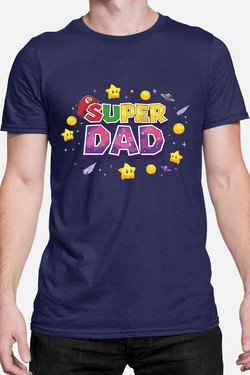 Super Dad Galaxy - Tshirt Homme-BLEU ROI