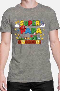 Super Papa Bros - Tshirt Homme-GRIS