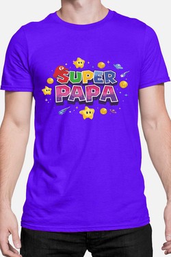 Super Papa Galaxy - Tshirt Homme-BLEU ROI