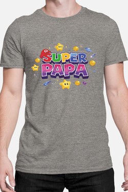 Super Papa Galaxy - Tshirt Homme-BLEU ROI