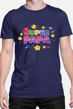 Super Papa Galaxy - Tshirt Homme-BLEU ROI