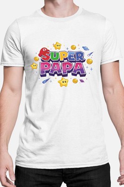 Super Papa Galaxy - Tshirt Homme-BLEU ROI