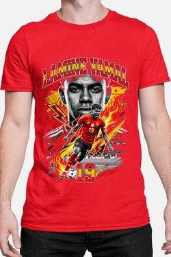Yamal BOOTLEG1 - Tshirt Homme-ROUGE