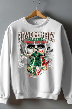 Mahrez BOOTLEG1 - Sweat Col Rond Homme-BLANC