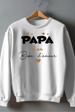 Papa bebe damour OR - Sweat Col Rond Homme-NOIR