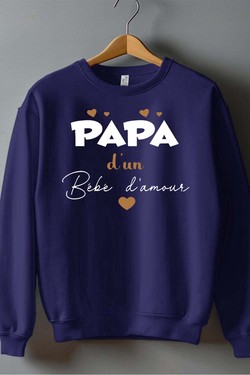 Papa bebe damour OR - Sweat Col Rond Homme-NOIR