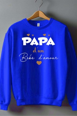 Papa bebe damour OR - Sweat Col Rond Homme-NOIR