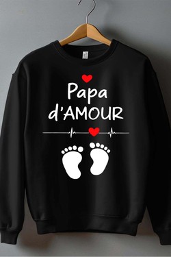 Papa D'amour - Sweat Col Rond Homme-BLEU ROI