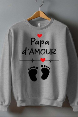 Papa D'amour - Sweat Col Rond Homme-BLEU ROI