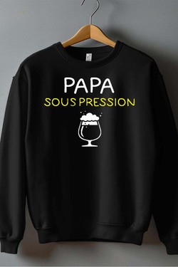 papa sous pression - Sweat Col Rond Homme-MARINE