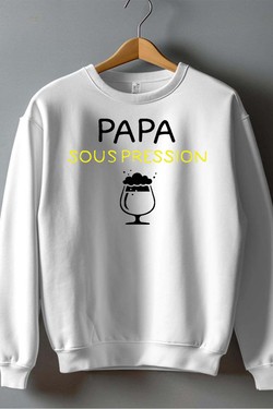 papa sous pression - Sweat Col Rond Homme-MARINE