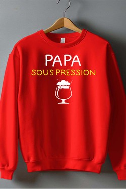 papa sous pression - Sweat Col Rond Homme-MARINE