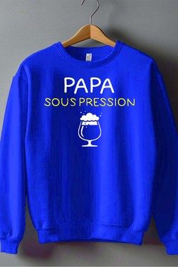 papa sous pression - Sweat Col Rond Homme-MARINE